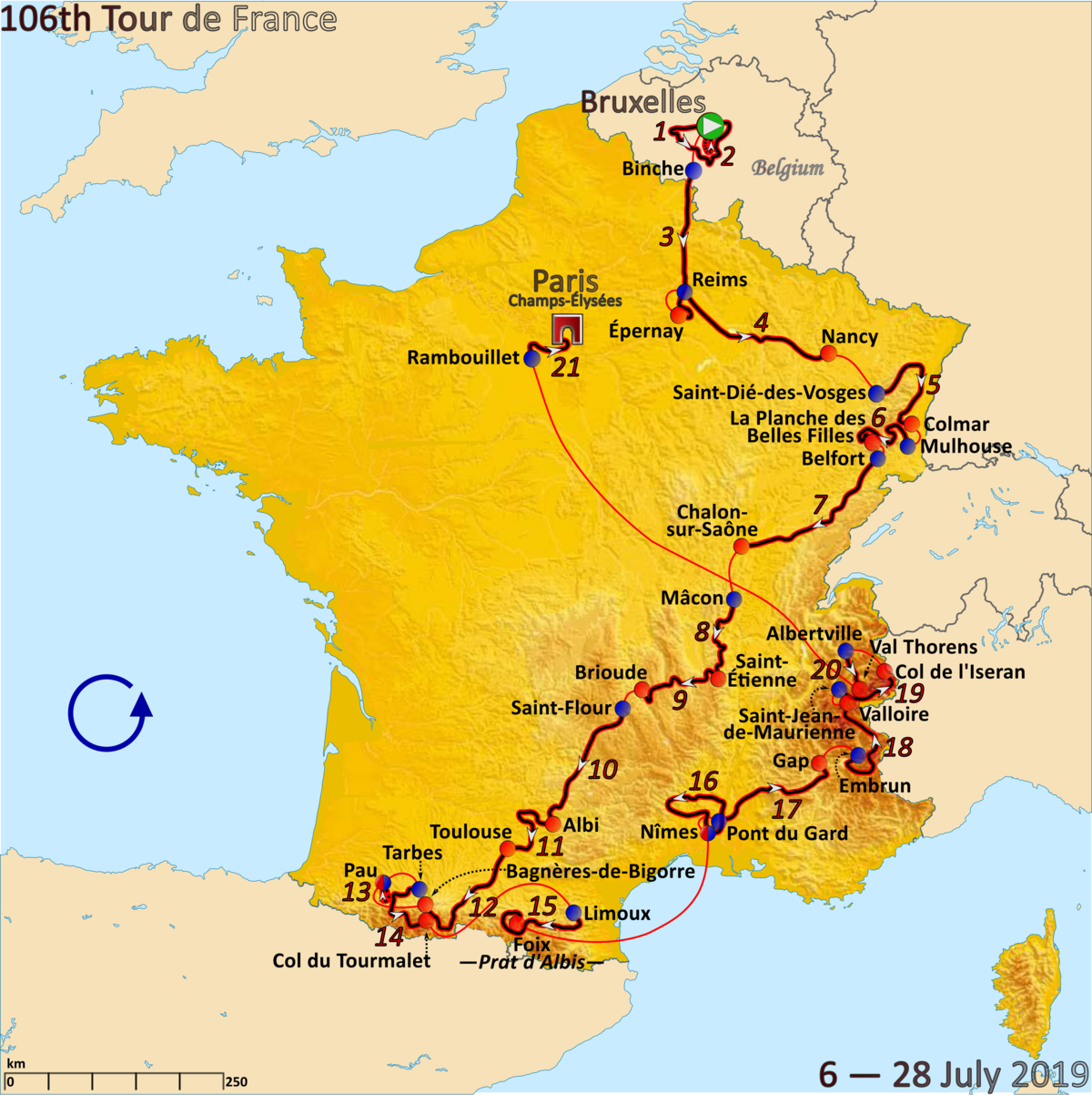 50+ France 2020 Route Tour De France PNG