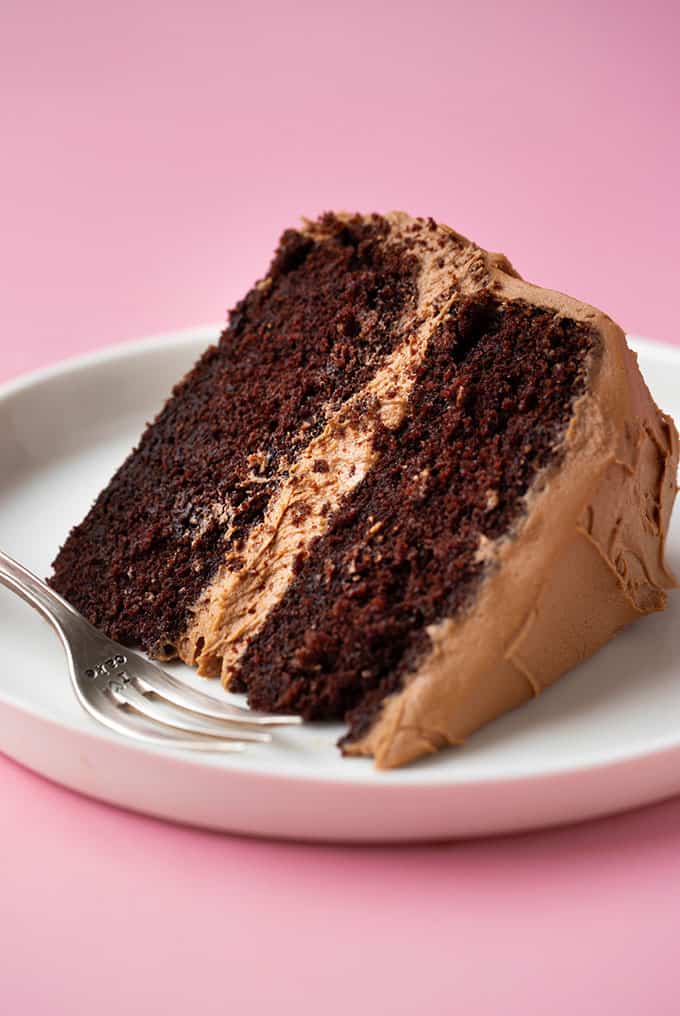 Ultimate Chocolate Fudge Cake Cake Chocolate Fudge Layers Two Menu Slice Sticks Paired Buttery Buttercream Frosting Fork Heaven Ultimate