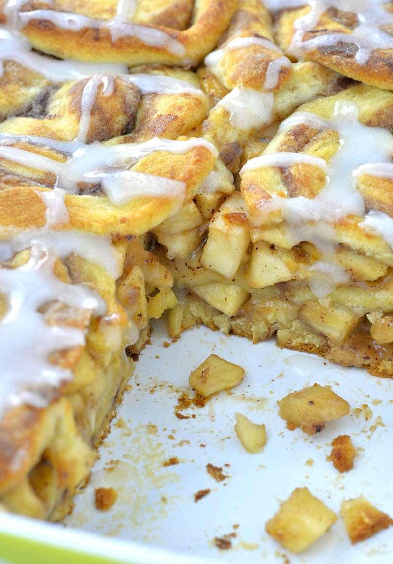 Caramel Apple Cinnamon Roll Lasagna